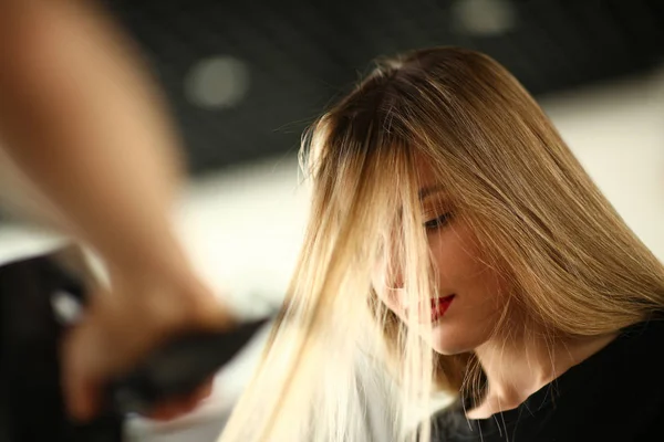 Blonde Woman with Long Straight Hair Photography — Stock Photo, Image