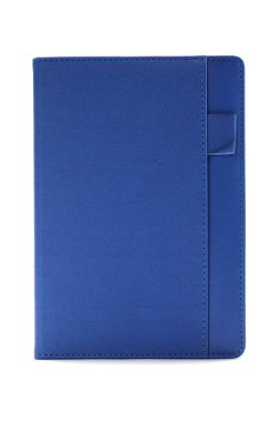 Beyaz arka planda izole edilmiş mavi günlük