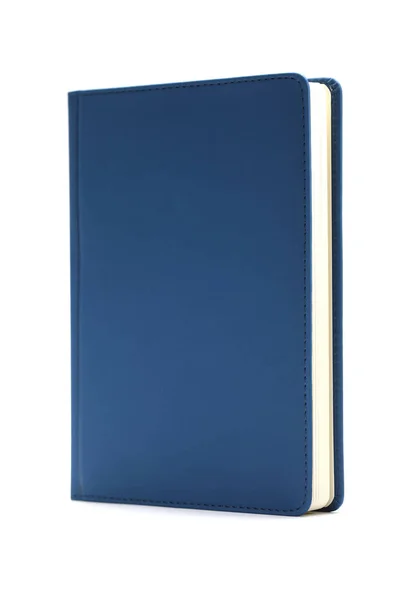 Blå dagbok isolerad på vit bakgrund — Stockfoto