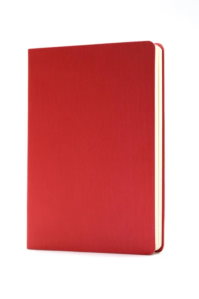 Rotes Tagebuch isoliert auf weißem Hintergrund — Stockfoto