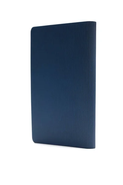 Modrý deník izolovaný na bílém pozadí — Stock fotografie