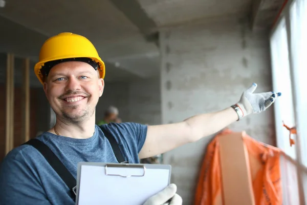 Happy man in protective outfit — Stock Photo, Image