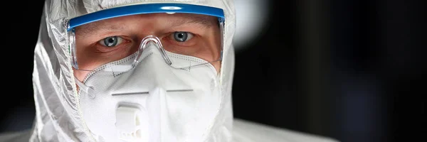 Scientist Man Working Sterile Laboratory Portrait — Stock Photo, Image