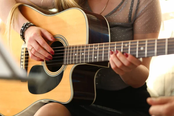 Female hands holding and playing western — Stock Photo, Image