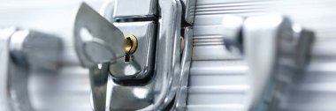 Business secret suitcase with handle