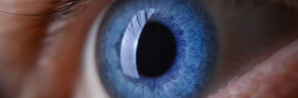 Männliche Auge blu Farbe Super Makro Nahaufnahme. — Stockfoto