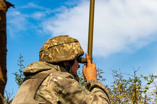 Donbass Região Donetsk Ucrânia Setembro 2019 Soldados Exército Ucraniano Linha — Fotografia de Stock