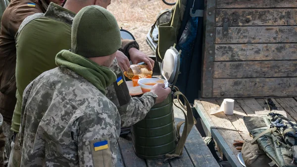 Донбас Донецька Область Україна Вересня 2019 Солдати Української Армії Лінії — стокове фото