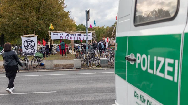 Berlin Allemagne Octobre 2019 Militants Rébellion Extinction Camp Protestation Berlin — Photo