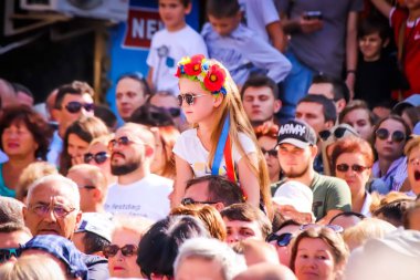 Kyiv, Ukrayna - 24 Ağustos 2018: Kyiv, Ukrayna 'nın bağımsızlığının 27. yıldönümünde 24 Ağustos' ta bir askeri geçit törenine ev sahipliği yapıyor. 