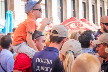 Kyiv, Ukrayna - 24 Ağustos 2018: Kyiv, Ukrayna 'nın bağımsızlığının 27. yıldönümünde 24 Ağustos' ta bir askeri geçit törenine ev sahipliği yapıyor. 