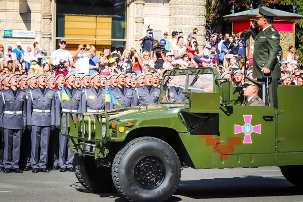 Киев Украина Августа 2018 Года Киеве Проходит Военный Парад Посвященный — стоковое фото