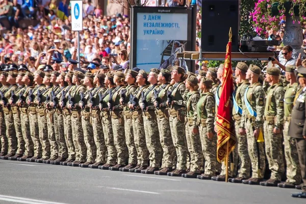 Киев Украина Августа 2018 Года Киеве Проходит Военный Парад Посвященный — стоковое фото