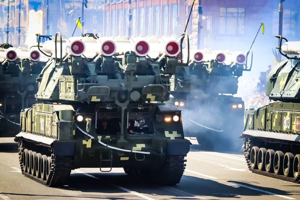 Киев Украина Августа 2018 Года Киеве Проходит Военный Парад Посвященный — стоковое фото