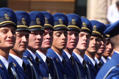 Kyiv, Ukrayna - 24 Ağustos 2018: Kyiv, Ukrayna 'nın bağımsızlığının 27. yıldönümünde 24 Ağustos' ta bir askeri geçit törenine ev sahipliği yapıyor. 