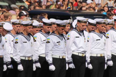 Kyiv, Ukrayna - 24 Ağustos 2018: Kyiv, Ukrayna 'nın bağımsızlığının 27. yıldönümünde 24 Ağustos' ta bir askeri geçit törenine ev sahipliği yapıyor. 