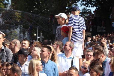 Kyiv, Ukrayna - 24 Ağustos 2018: Kyiv, Ukrayna 'nın bağımsızlığının 27. yıldönümünde 24 Ağustos' ta bir askeri geçit törenine ev sahipliği yapıyor. 