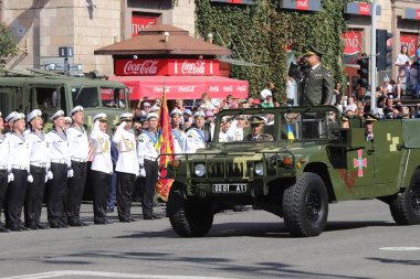 Kyiv, Ukrayna - 24 Ağustos 2018: Kyiv, Ukrayna 'nın bağımsızlığının 27. yıldönümünde 24 Ağustos' ta bir askeri geçit törenine ev sahipliği yapıyor. 