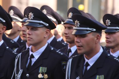 Kyiv, Ukrayna - 24 Ağustos 2018: Kyiv, Ukrayna 'nın bağımsızlığının 27. yıldönümünde 24 Ağustos' ta bir askeri geçit törenine ev sahipliği yapıyor. 