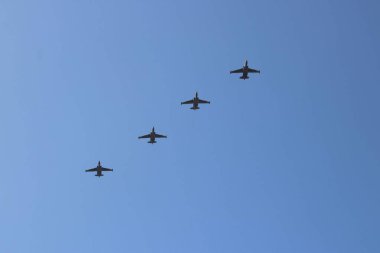 Kyiv, Ukrayna - 24 Ağustos 2018: Kyiv, Ukrayna 'nın bağımsızlığının 27. yıldönümünde 24 Ağustos' ta bir askeri geçit törenine ev sahipliği yapıyor. 