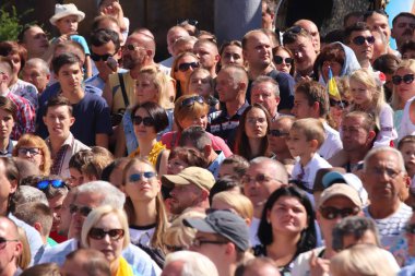 Kyiv, Ukrayna - 24 Ağustos 2018: Kyiv, Ukrayna 'nın bağımsızlığının 27. yıldönümünde 24 Ağustos' ta bir askeri geçit törenine ev sahipliği yapıyor. 