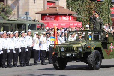 Kyiv, Ukrayna - 24 Ağustos 2018: Kyiv, Ukrayna 'nın bağımsızlığının 27. yıldönümünde 24 Ağustos' ta bir askeri geçit törenine ev sahipliği yapıyor. 