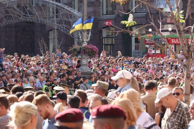 Kyiv, Ukrayna - 24 Ağustos 2018: Kyiv, Ukrayna 'nın bağımsızlığının 27. yıldönümünde 24 Ağustos' ta bir askeri geçit törenine ev sahipliği yapıyor. 