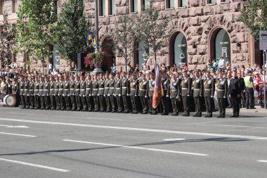 Kyiv, Ukrayna - 24 Ağustos 2018: Kyiv, Ukrayna 'nın bağımsızlığının 27. yıldönümünde 24 Ağustos' ta bir askeri geçit törenine ev sahipliği yapıyor. 