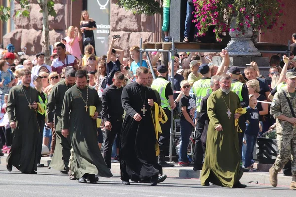 Kiev Ucrânia Agosto 2018 Kiev Realiza Desfile Militar Vigésimo Sétimo — Fotografia de Stock