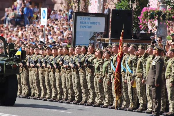 Киев Украина Августа 2018 Года Киеве Проходит Военный Парад Посвященный — стоковое фото