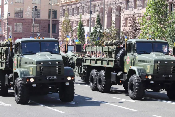 Kijów Ukraina Sierpnia 2018 Sierpnia Kijowie Odbędzie Się Parada Wojskowa — Zdjęcie stockowe