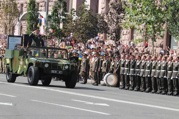 Киев Украина Августа 2018 Года Киеве Проходит Военный Парад Посвященный — стоковое фото