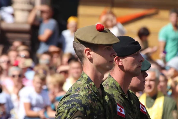 Kiev Ucrânia Agosto 2018 Kiev Realiza Desfile Militar Vigésimo Sétimo — Fotografia de Stock