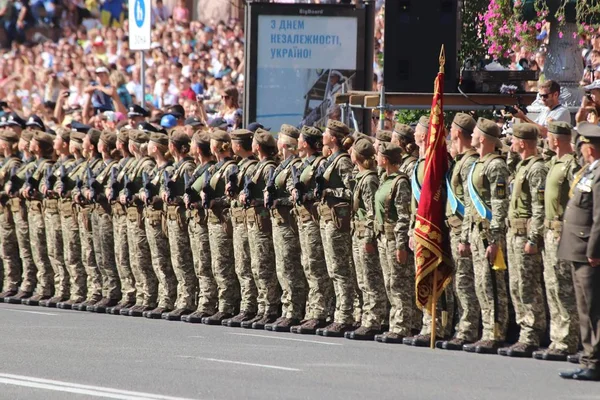 Kiev Ucrania Agosto 2018 Kiev Organiza Desfile Militar 27º Aniversario —  Fotos de Stock