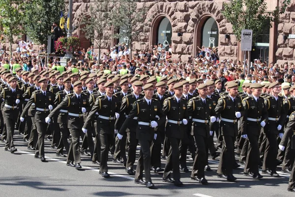 Kiev Ucrânia Agosto 2018 Kiev Realiza Desfile Militar Vigésimo Sétimo — Fotografia de Stock