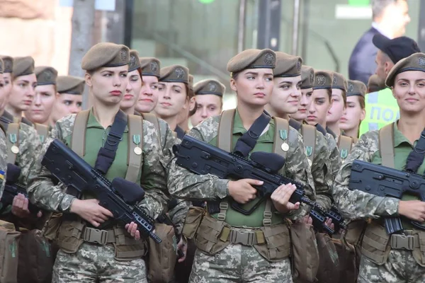 Kiev Ucrânia Agosto 2018 Kiev Realiza Desfile Militar Vigésimo Sétimo — Fotografia de Stock