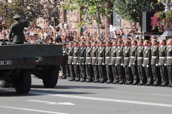 Киев Украина Августа 2018 Года Киеве Проходит Военный Парад Посвященный — стоковое фото