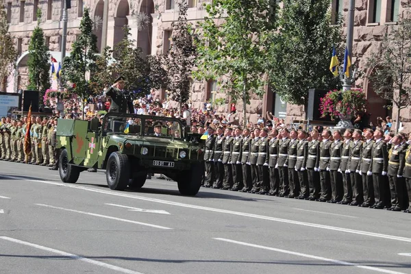 Киев Украина Августа 2018 Года Киеве Проходит Военный Парад Посвященный — стоковое фото