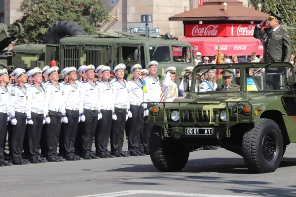 Kiev Ucrania Agosto 2018 Kiev Organiza Desfile Militar 27º Aniversario —  Fotos de Stock