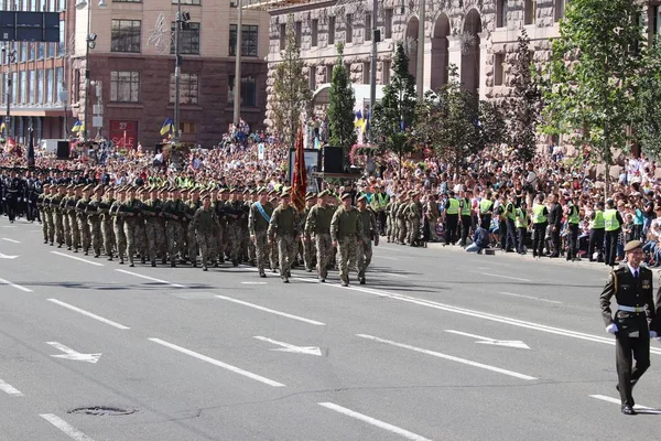 Киев Украина Августа 2018 Года Киеве Проходит Военный Парад Посвященный — стоковое фото