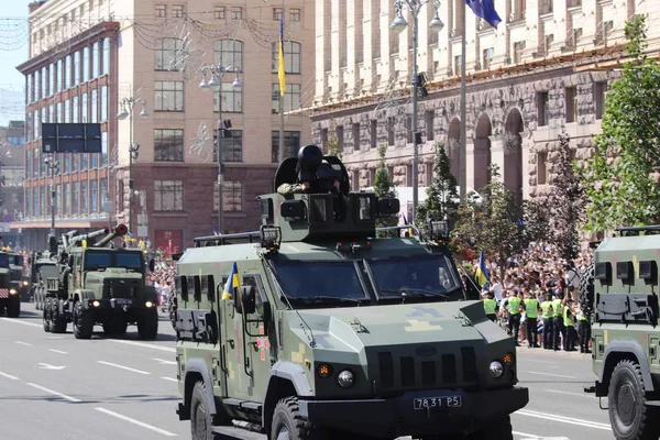 Киев Украина Августа 2018 Года Киеве Проходит Военный Парад Посвященный — стоковое фото