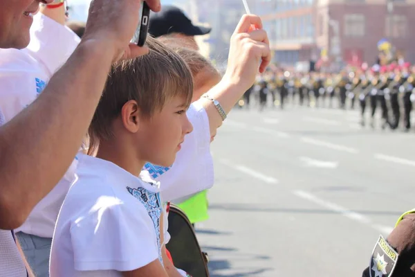 Kiev Ucrania Agosto 2018 Kiev Organiza Desfile Militar 27º Aniversario — Foto de Stock