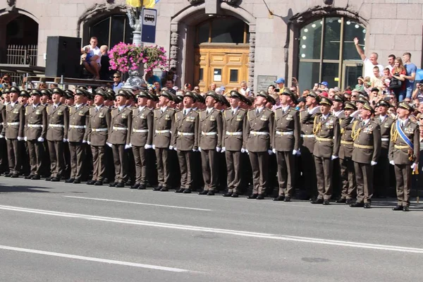 Kiev Ucrânia Agosto 2018 Kiev Realiza Desfile Militar Vigésimo Sétimo — Fotografia de Stock