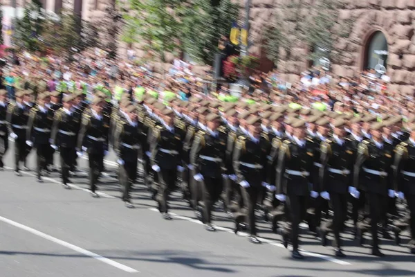 Kiev Ucrânia Agosto 2018 Kiev Realiza Desfile Militar Vigésimo Sétimo — Fotografia de Stock