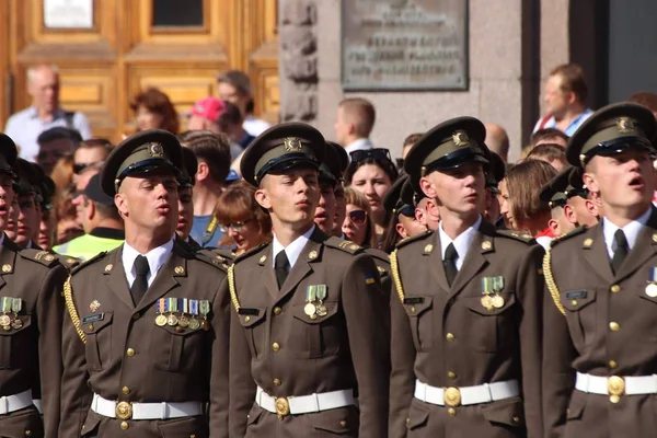 Kijów Ukraina Sierpnia 2018 Sierpnia Kijowie Odbędzie Się Parada Wojskowa — Zdjęcie stockowe