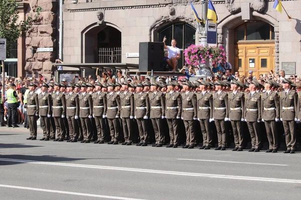 Kiev Ucrânia Agosto 2018 Kiev Realiza Desfile Militar Vigésimo Sétimo — Fotografia de Stock