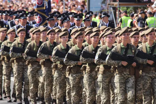 Kyiw Ukraine August 2018 Kyiw Ist Gastgeber Einer Militärparade Jahrestag Stockbild