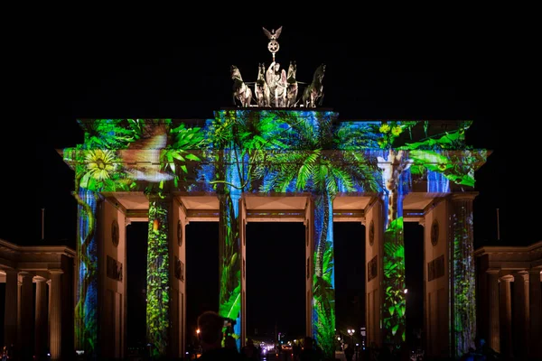 Berlin Németország 2020 Szeptember Berlini Fények Fesztiválja Koronavírus Idején Brandenburgi — Stock Fotó