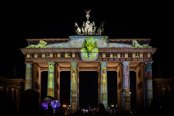 2020年9月13日 柏林灯节 Festival Lights Berlin Times Coronavirus 柏林灯节期间的勃兰登堡门 — 图库照片