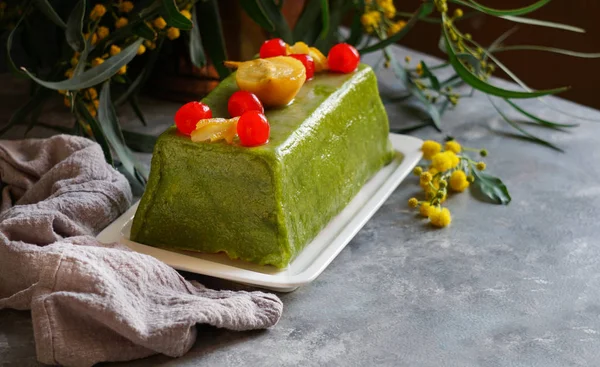 Cassata Siciliana, a hagyományos édes a Palermo és a Messina a húsvét, Szicília, Olaszország — Stock Fotó